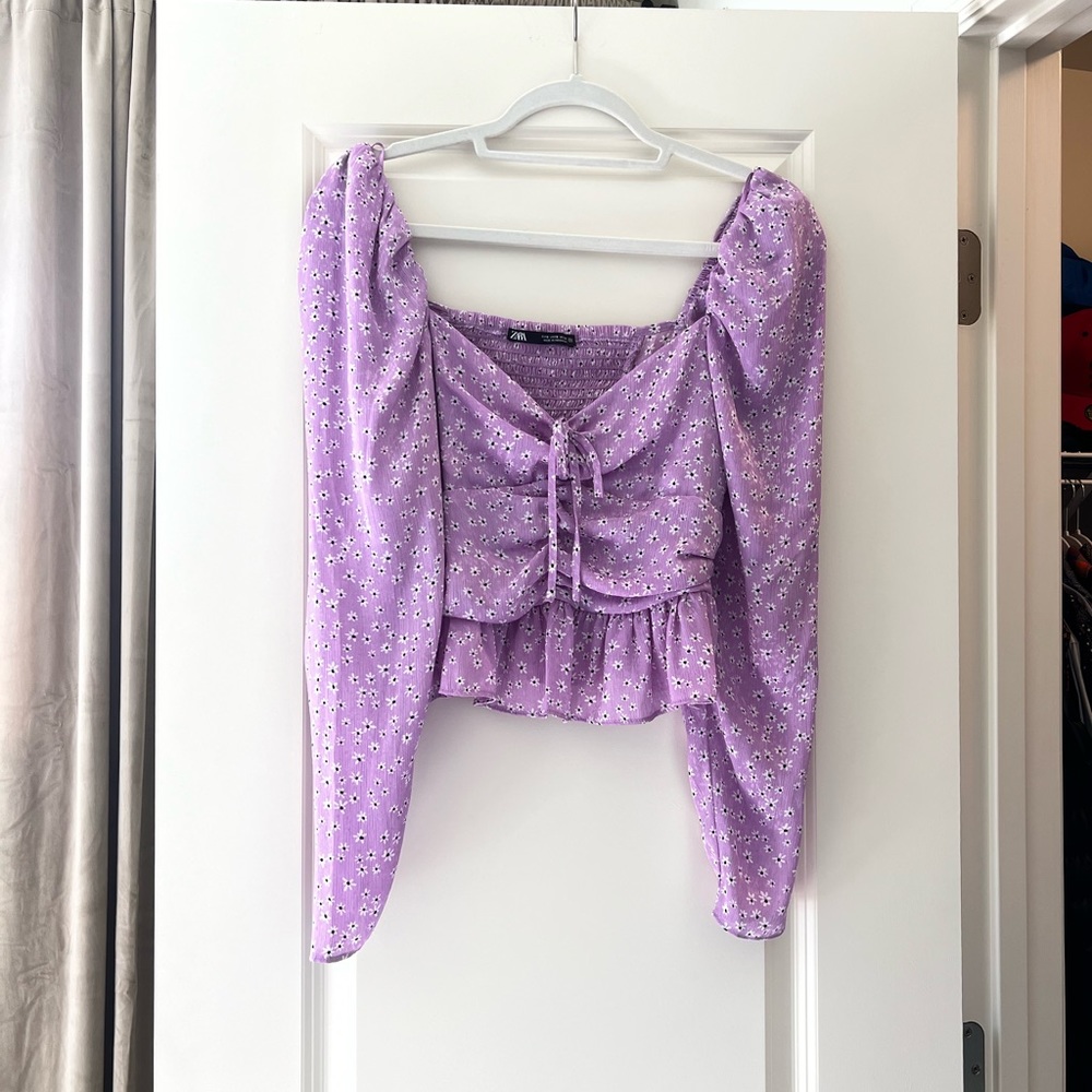 Zara purple floral top